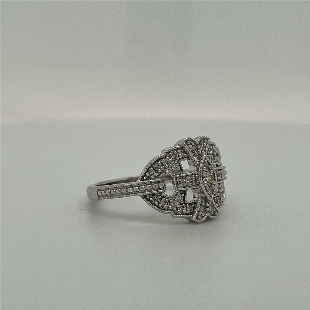 Vintage Diamond Milgrain Ring