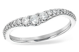 14K White Gold .33CTW Curved Graduated Diamond Band