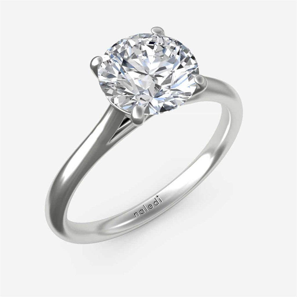 Basic Cathedral 4 Prong Solitaire with Straight High Polish Shank Semi-Mount