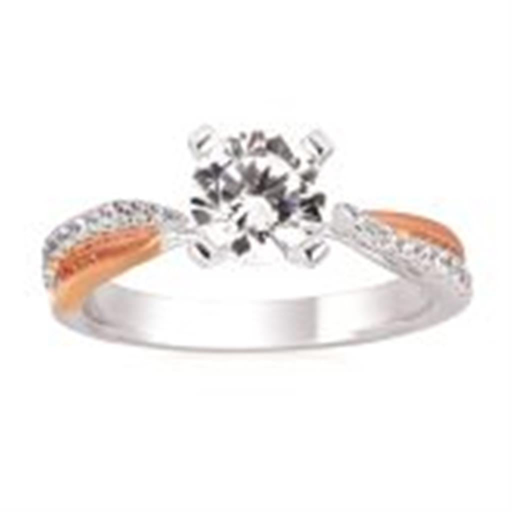 Forever Elegant® 1/8 Ctw. Diamond Semi Mount with 1 Ct. Round Center Diamond in 14K Gold