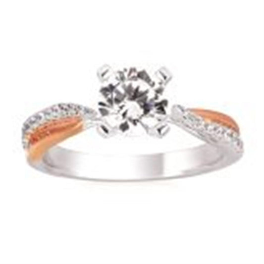 Forever Elegant® 1/8 Ctw. Diamond Semi Mount with 1 Ct. Round Center Diamond in 14K Gold
