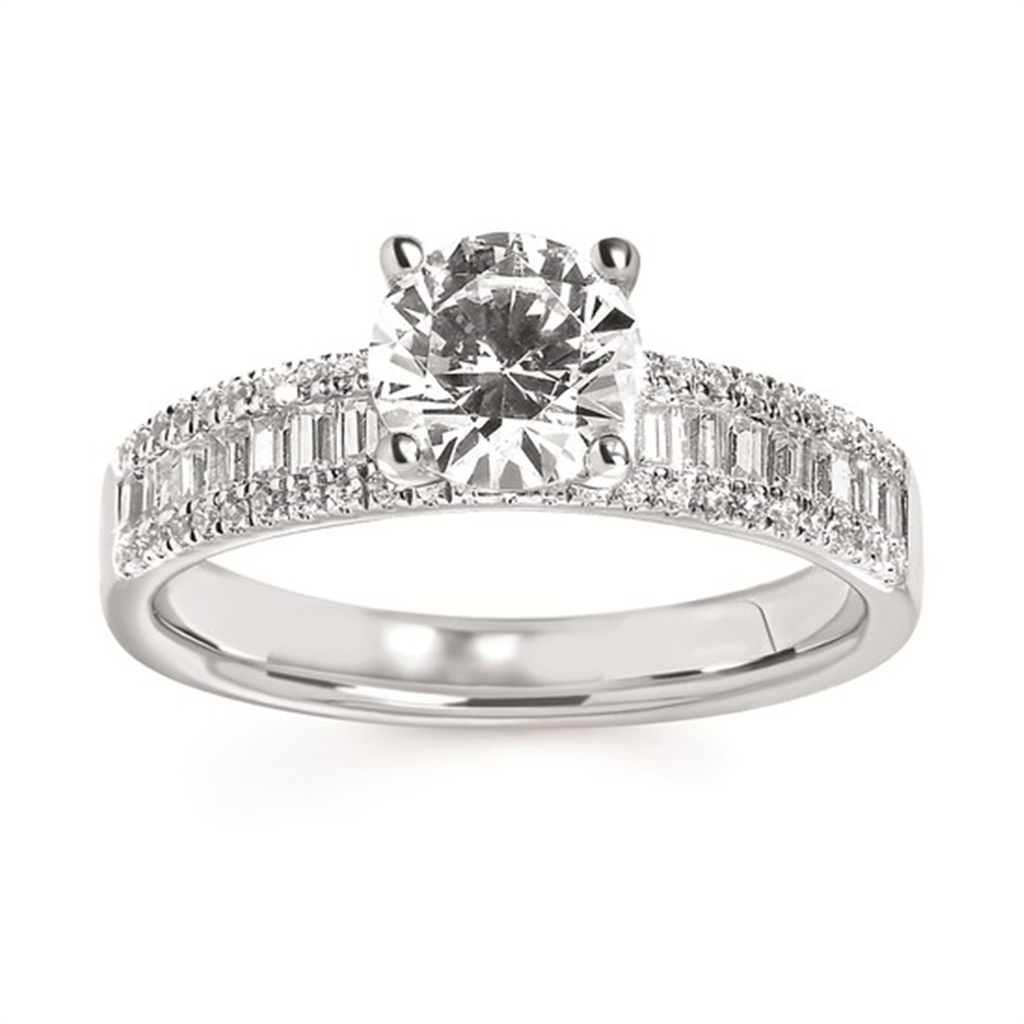 Classic Bridal 1/2 Ctw. Diamond Semi Mount with 1 Ct. Round Center in 14K Gold