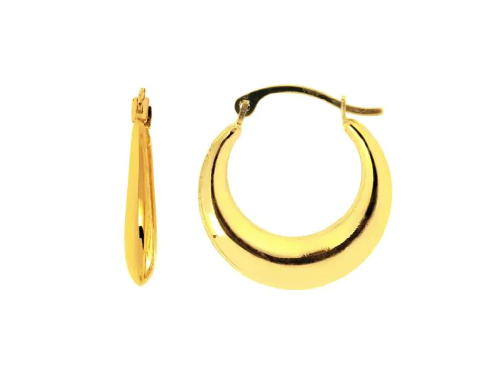 14K Yellow Gold Polished Round Graduated Hoop Earrings 10x2.5MM Parker Jewelers Carlisle, PA