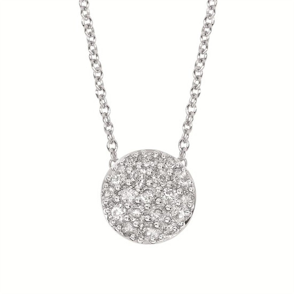 Sterling Silver .20CTW Round Diamond Pendant with 18" Chain