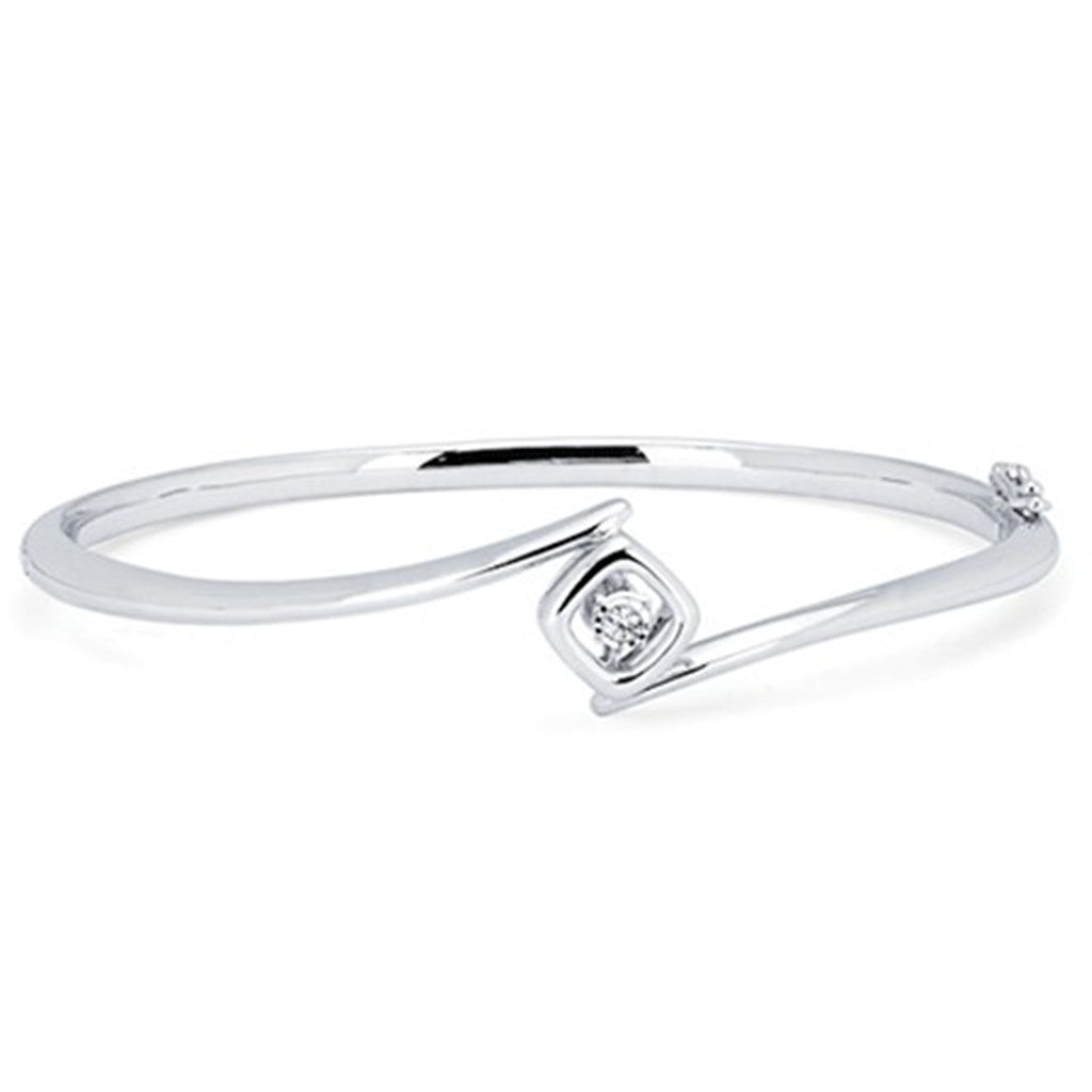 SS .05CTW Shimmering Diamonds Bangle Bracelet
