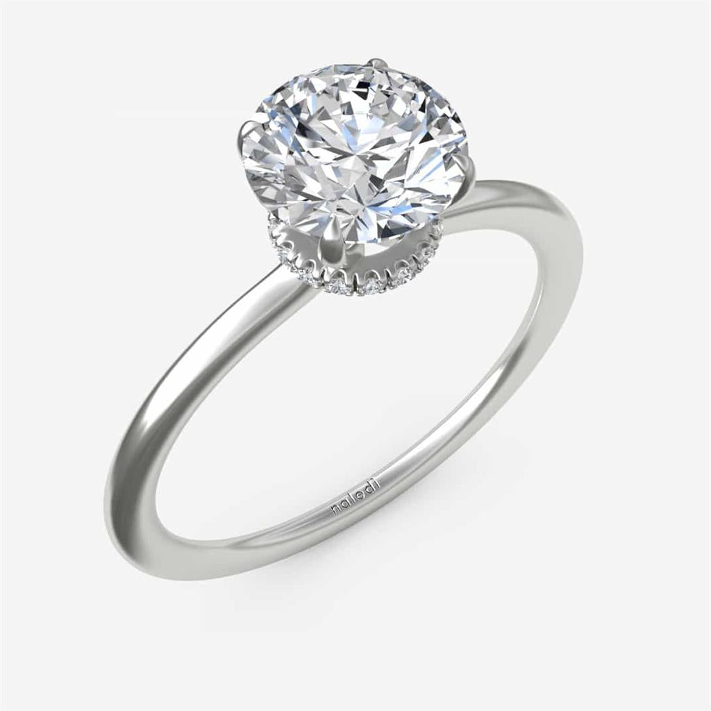Solitaire with Diamond Collar Semi-Mount Engagement Ring