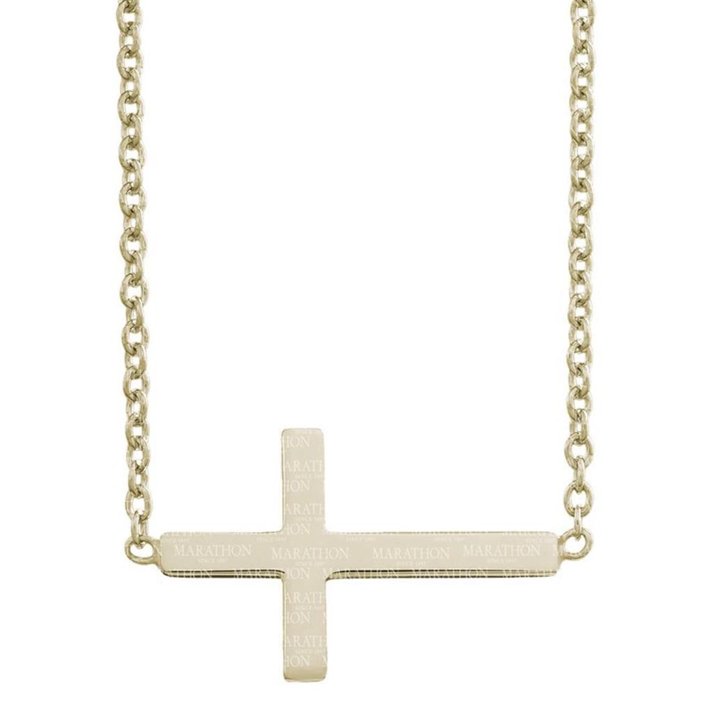 14K Yellow Gold-Filled Sideways Cross Necklace