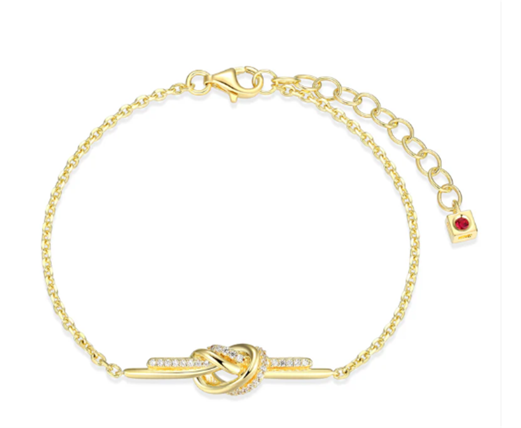 ELLE Unity Knot Bracelet – 14K Yellow Gold-Plated Sterling Silver, 8"