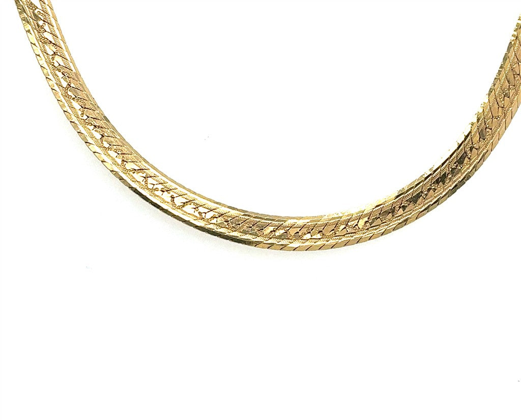 14K Yellow Gold Herringbone Necklace – 24"