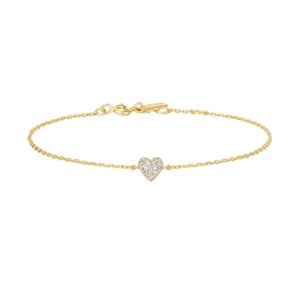 Elegant Gold Sweetheart Pavé Bracelet