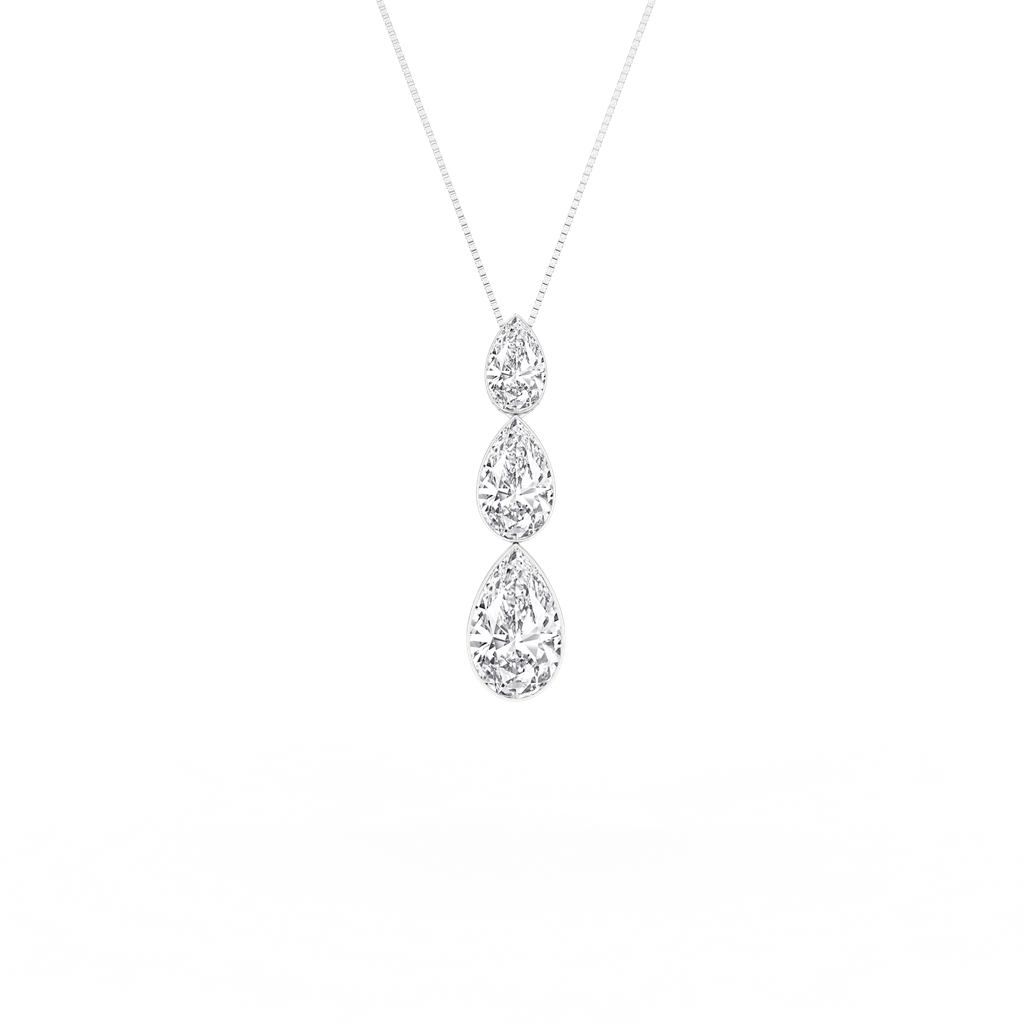 LGD 1.35CTW 14KWG 3 STONE PEAR