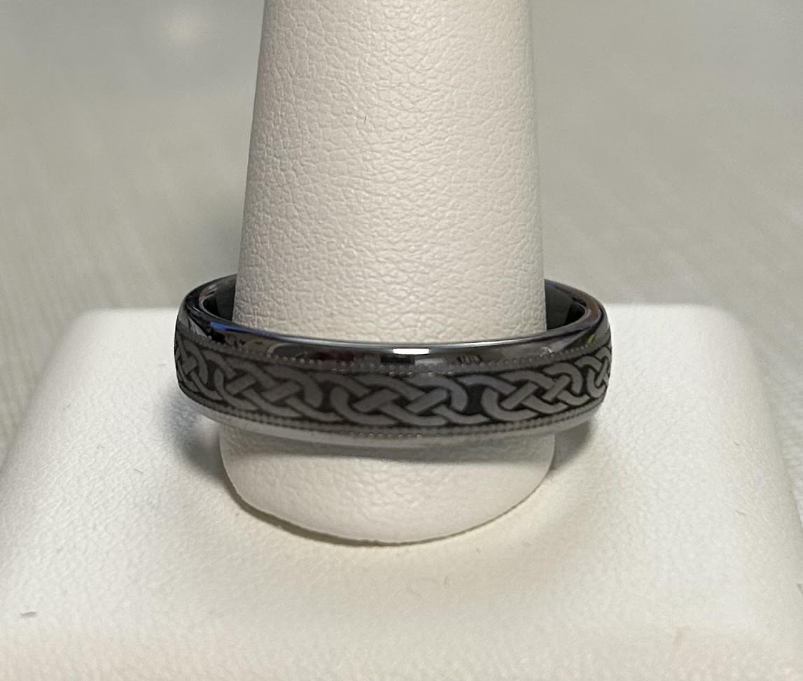 6MM Tungsten Carbide Dome 3 Knot Milgrain Wedding Band – Timeless Craftsmanship