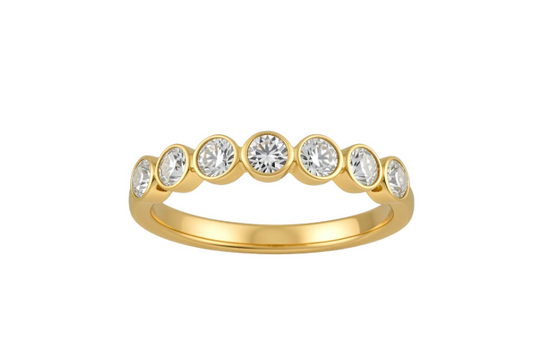 14K Yellow Gold .49CTW 7RBC Bezel-Set Diamond Band
