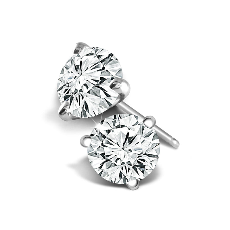 14K White Gold 1.00CTW Diamond Stud Earrings I1 G-H