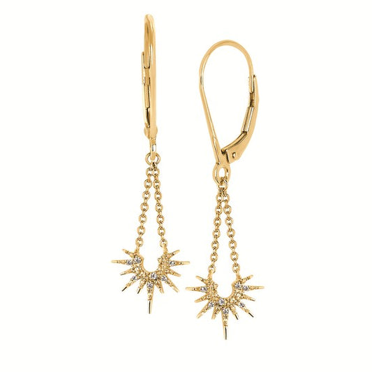 .04 Ctw Sunshine Collection Diamond Drop Earrings in 10K Gold
