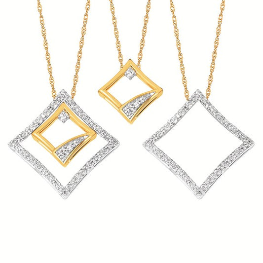 10KTT .12CTW Diamond Shaped Enhanceables Necklace