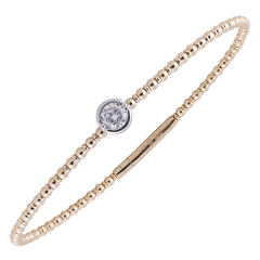 14K Two-Tone .31CTW Natural Diamond Solitaire Flexie Bangle