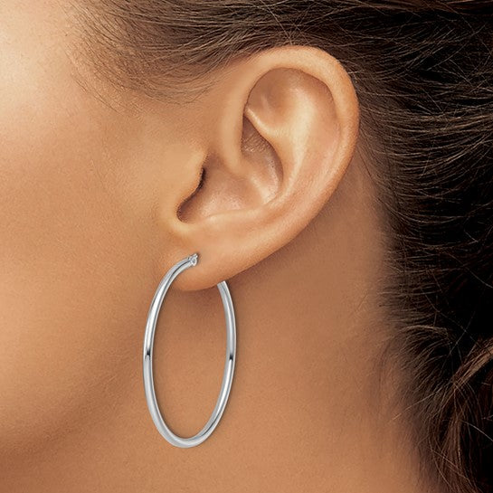 Classic 14K White Gold Hinged Hoop Earrings  Parker Jewelers Carlisle, PA