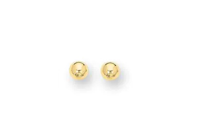 14K Yellow Gold 6MM High Polished Ball Stud Earrings