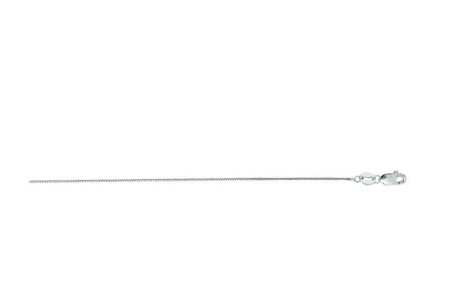 14K White Gold 18" Box Chain with Lobster Clasp