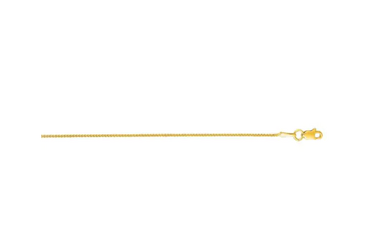 14KYG 20" 1MM Round Wheat Chain with Lobster Clasp