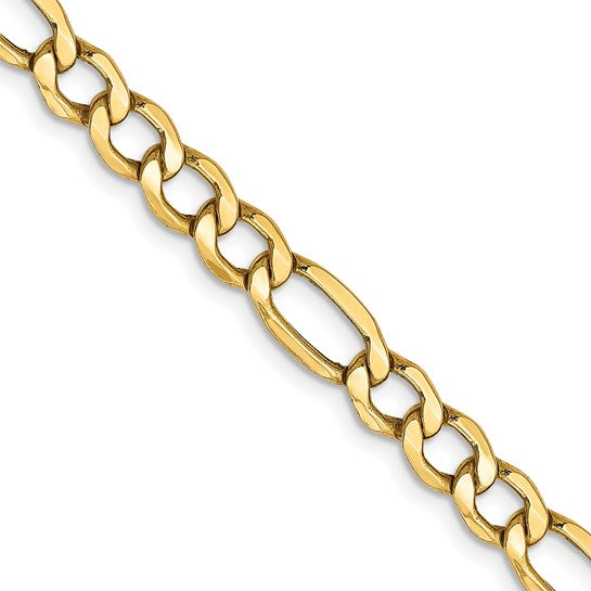 14K Yellow Gold 24" 5.75MM Figaro Chain – Semi Solid with Lobster Clasp