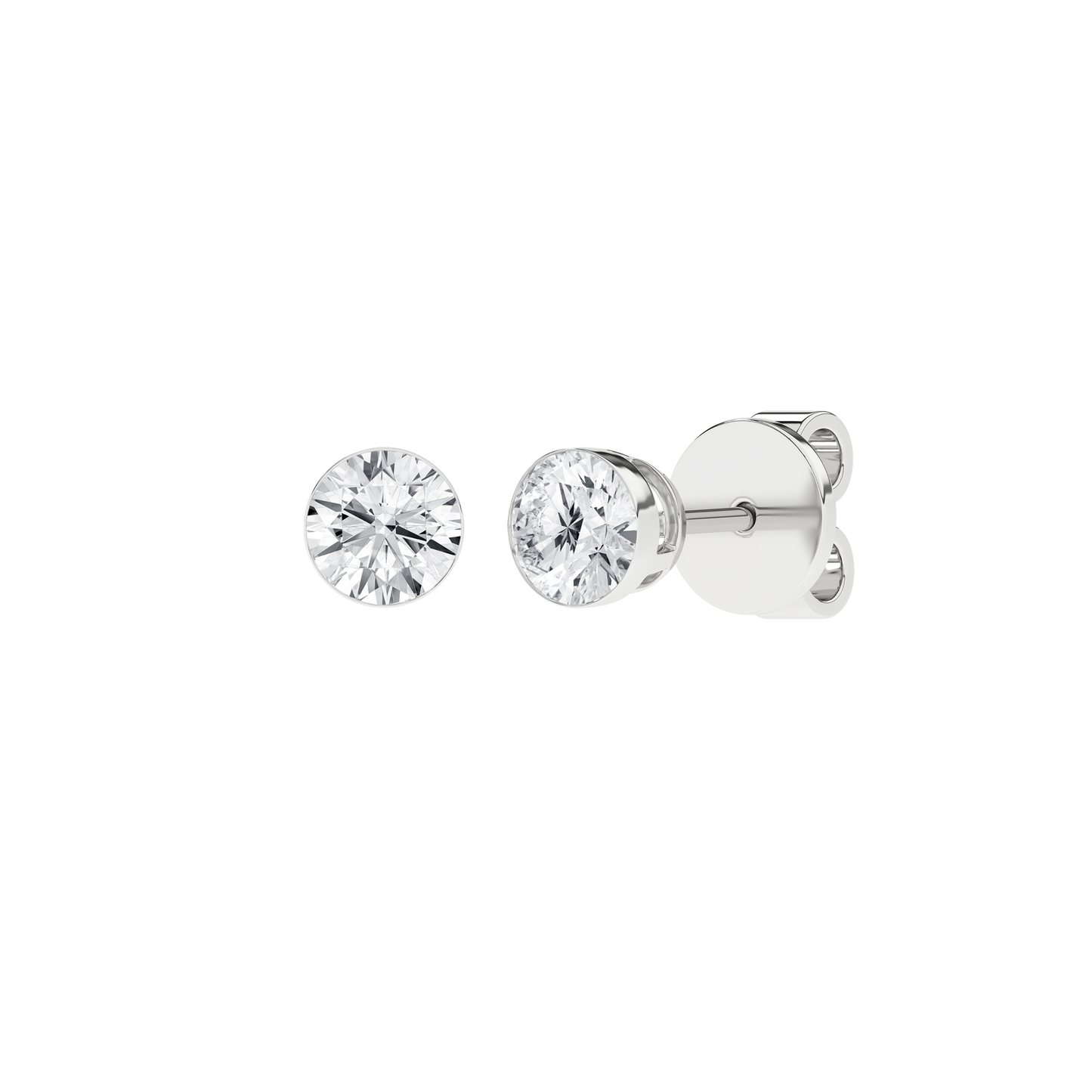 LGD 1CTW 14KWG BEZEL SET STUDS