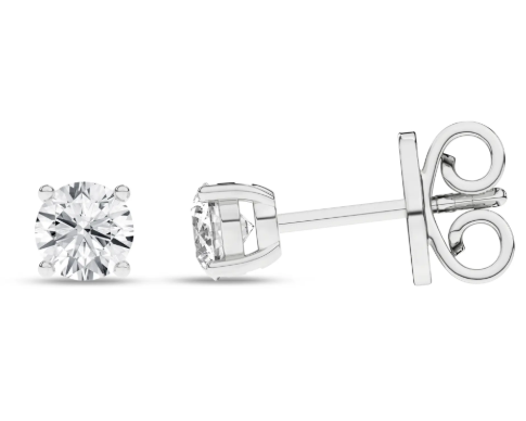 14K White Gold .50CTW Lab-Grown Diamond Stud Earrings – E-F VS