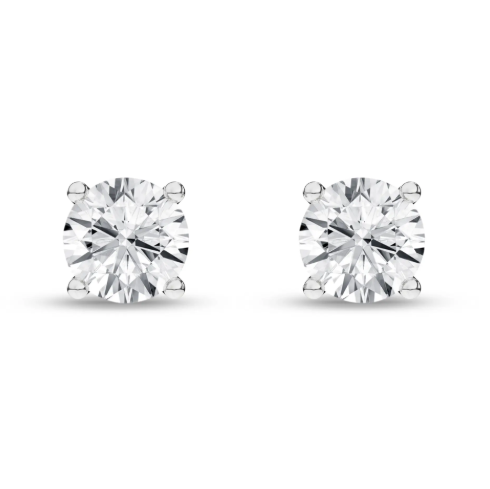 14K White Gold .50CTW Lab-Grown Diamond Stud Earrings – E-F VS
