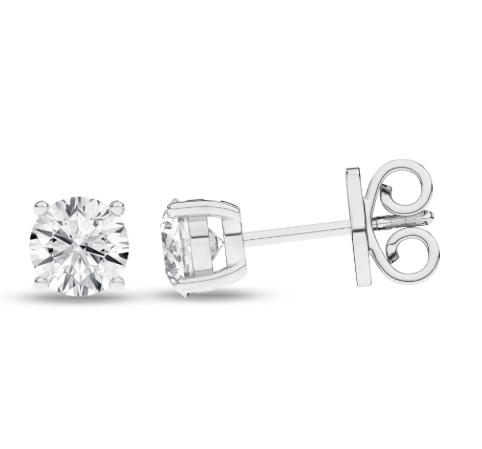 14K White Gold .75CTW Lab-Grown Diamond Stud Earrings – E-F VS