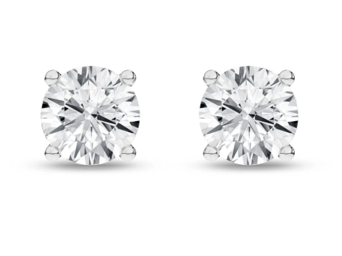 14K White Gold .75CTW Lab-Grown Diamond Stud Earrings – E-F VS