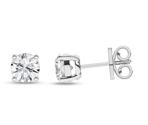 14K White Gold 1CTW Lab-Grown Diamond Stud Earrings – E-F VS