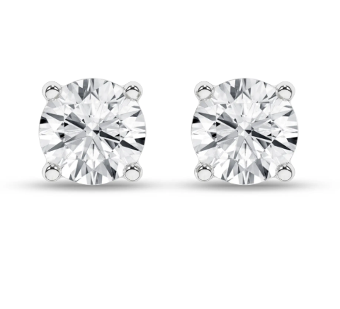 14K White Gold 1CTW Lab-Grown Diamond Stud Earrings – E-F VS