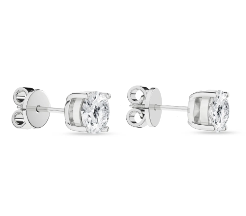 14K White Gold 1.50CTW Lab-Grown Diamond Stud Earrings – E-F VS