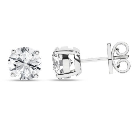 14K White Gold 2CTW Lab-Grown Diamond Stud Earrings – E-F VS