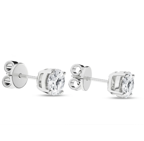 14K White Gold 2CTW Lab-Grown Diamond Stud Earrings – E-F VS