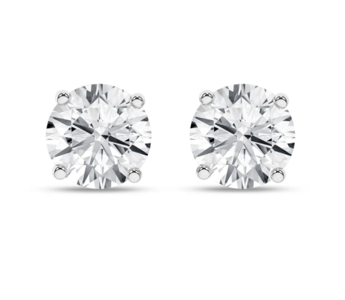 14K White Gold 2CTW Lab-Grown Diamond Stud Earrings – E-F VS