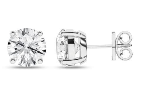 14K White Gold 4CTW Lab-Grown Diamond Stud Earrings – E-F VS