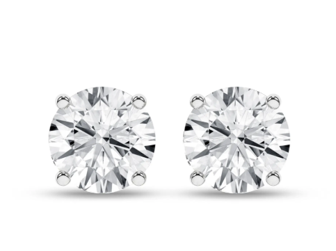 14K White Gold 4CTW Lab-Grown Diamond Stud Earrings – E-F VS