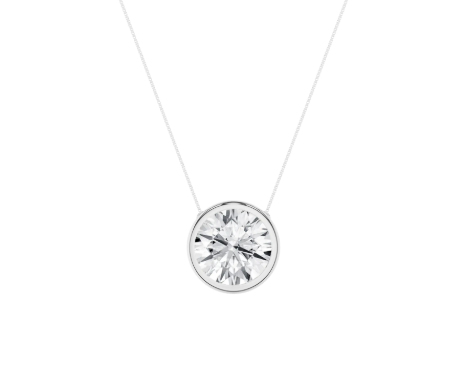 Lab-Grown 1CTW Round Diamond Bezel Pendant 14KWG