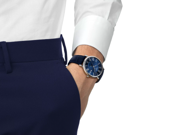 Tissot Carson Moonphase Blue Dial 40mm Quartz Watch