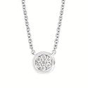 SS .05CTW Diamond Cluster Pendant with Chain