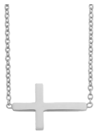 Adult Sterling Silver Sideways Cross