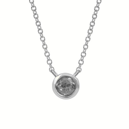 Citrine Bezel Birthstone Pendant with 18" Chain