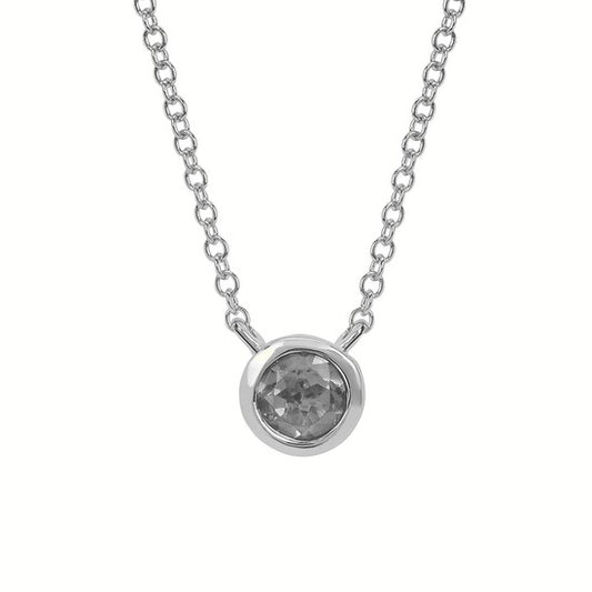 Citrine Bezel Birthstone Pendant with 18" Chain
