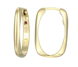 ELLE Allure Squared Hoop Earrings – Sterling Silver & Gold Plated
