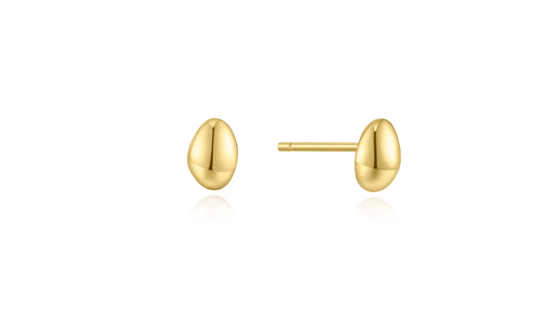 Ania Haie Sterling Silver Yellow Organic Dome Pebble Stud Earrings