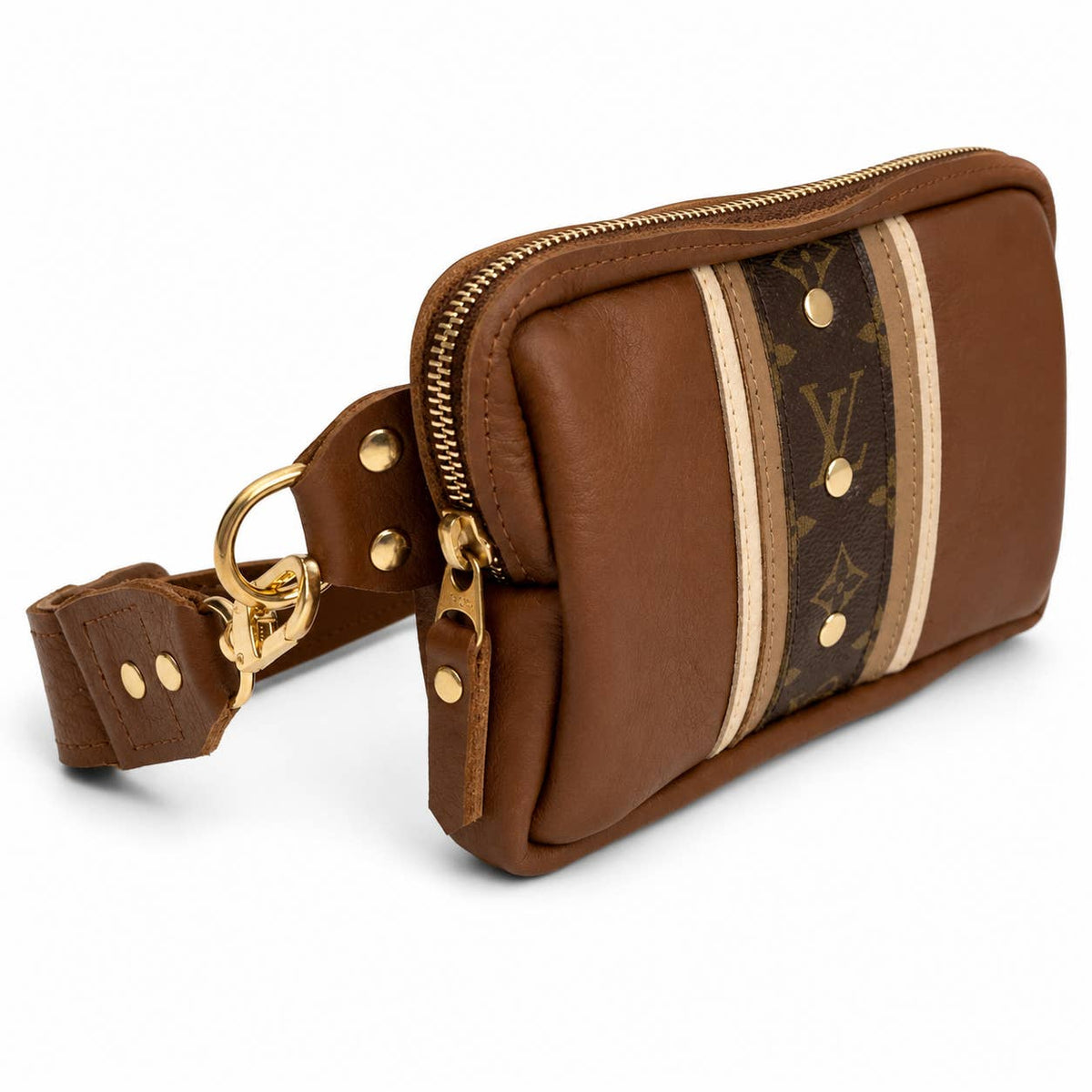 Bella Belt Bag with Monogram Logo – Upcycled Sienna