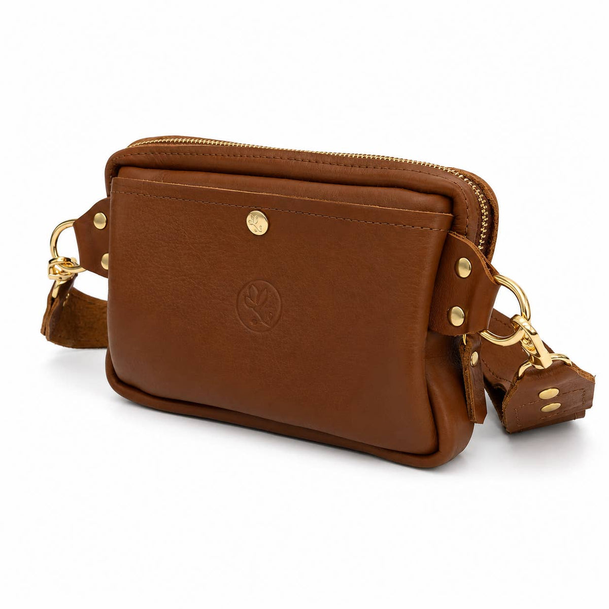 Bella Belt Bag with Monogram Logo – Upcycled Sienna
