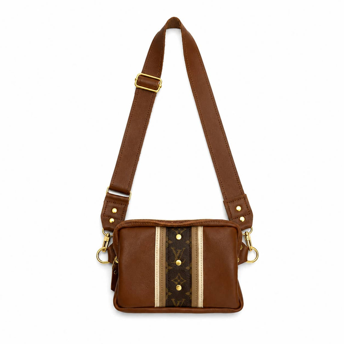 Bella Belt Bag with Monogram Logo – Upcycled Sienna